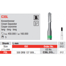 Vrtáky - rozrezávač koruniek a mostíkov C35L